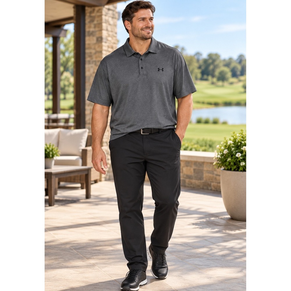 Under Armour HeatGear Polo Men's 2XL Charcoal Gray Loose Fit Golf Performance
